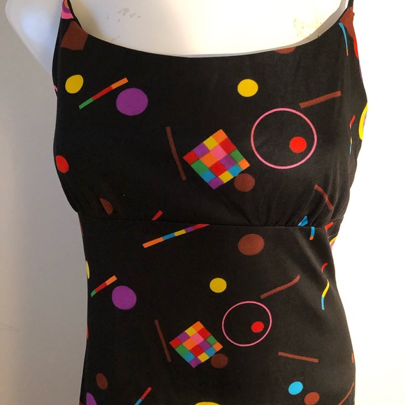 Jonathan Logan Dresses & Skirts - Vintage Jonathan Logan Black Geometric Print Spaghetti Strap Maxi Dress